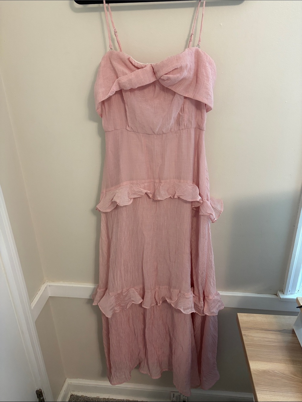 Here Comes The Sun Pink Spaghetti Strap Maxi Dress size medium